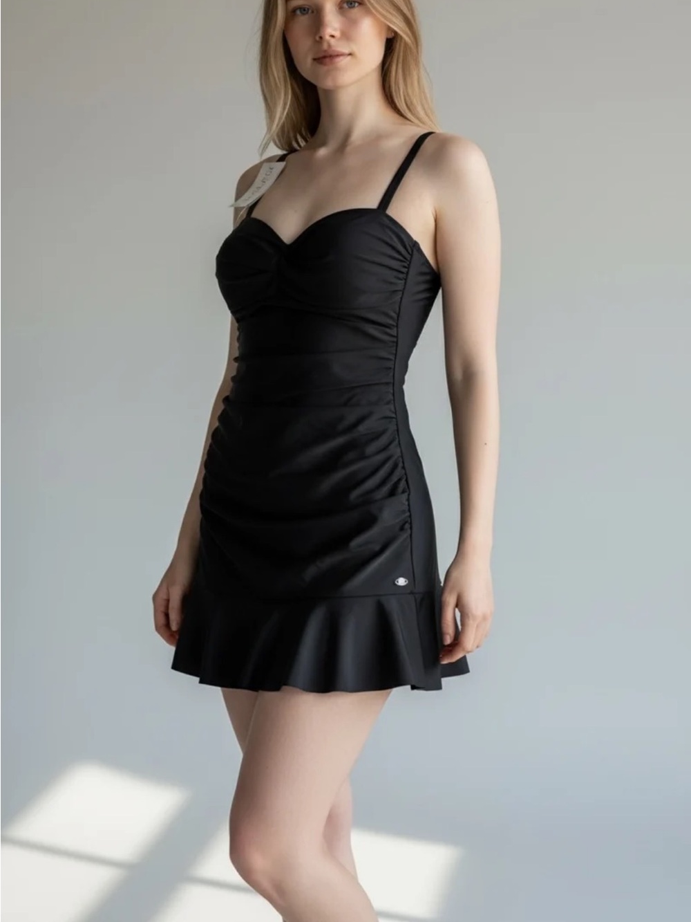 Hollipick Black Swim Dress One-Piece Like New w/ Tag Size Small